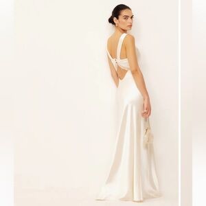 Reformation Chania Silk Dress Ivory - Size S NWT